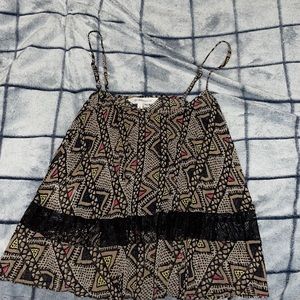 Lace and sheet spaghetti strap blouse